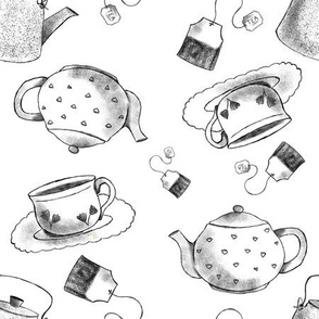 Teapot & Tea Cups Garden Party 