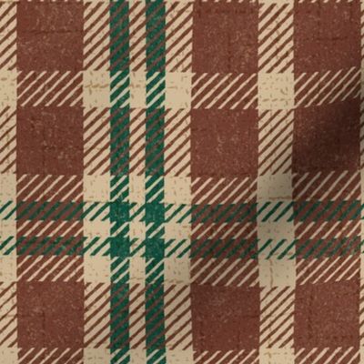 North Country Plaid - jumbo - brown, oatmeal, and green 