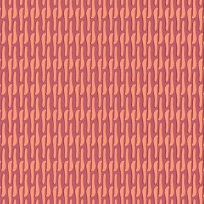 411 - Small scale organic s curve  berry purple pink and coral stacked linear two-directional shapes for retro kids and children's apparel, home décor,  bag making, patchwork and quilting