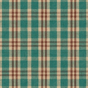 North Country Plaid - jumbo - teal, oatmeal, and brown 