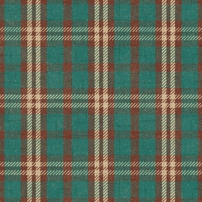 North Country Plaid - jumbo - teal, brown, and oatmeal