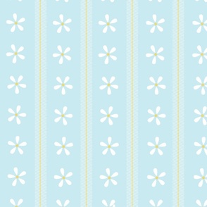 Blue Lemon Flower Stripes