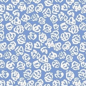 blue and white bloomcore florals / small / bunny bloom florals in cornflower blue