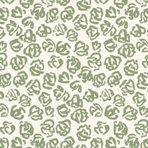 green bloomcore florals / small / sketched matcha green floral for bunny bloom