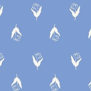 blue and white tulip flowers for spring Easter collection
