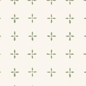  matcha green and white minimalist flower cross in a geometric pattern for quilting, bows, accessories and blenders / small/ easter