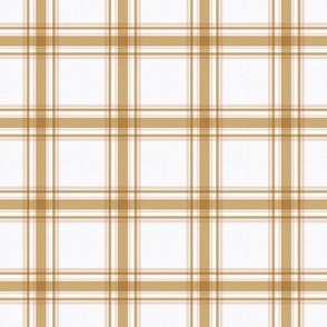 Parker Plaid - Ochre/Pink on White, Small Scale