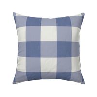 Gingham Check Plaid (3" squares) - Medium Blue & White