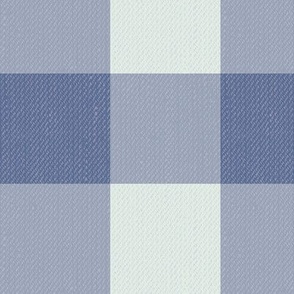 Twill Textured Gingham Check Plaid (3" squares) - Blue Nova and Polar Sky  (TBS197)