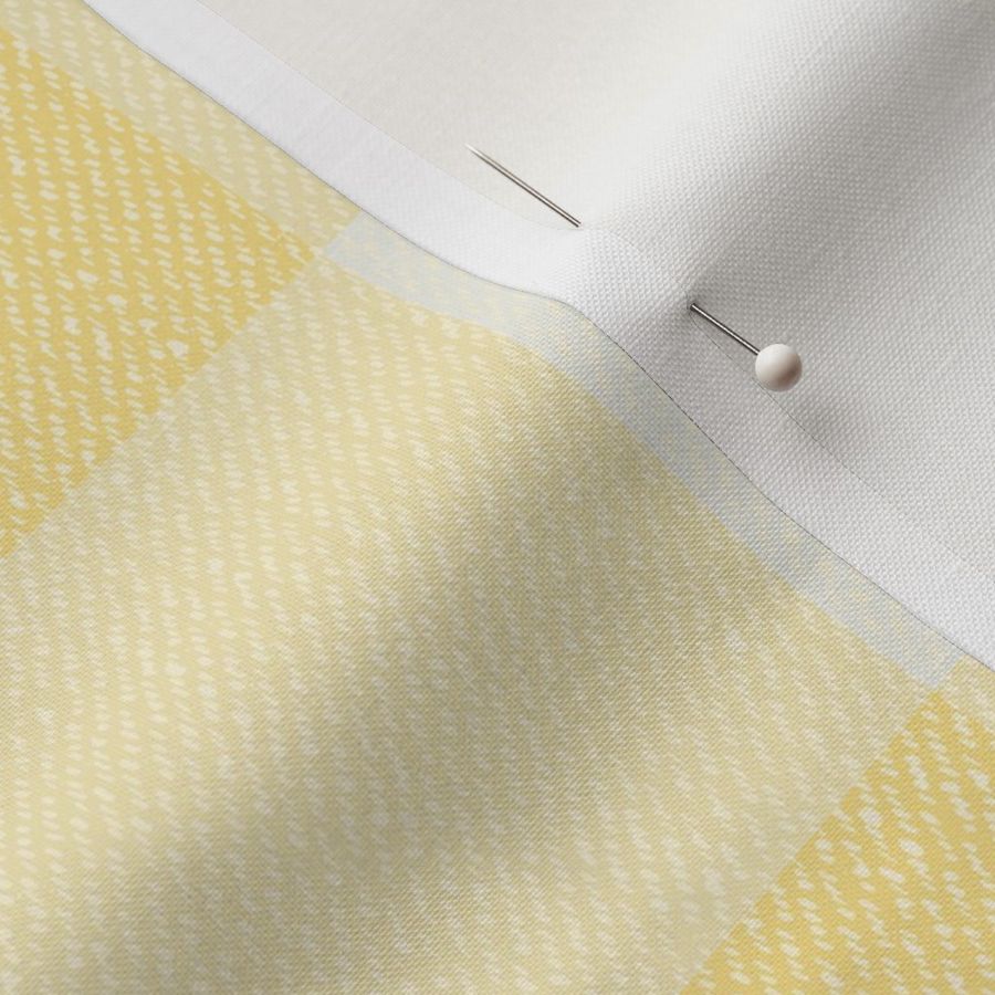 Gingham Check Plaid (3" squares) - Bright Yellow & White