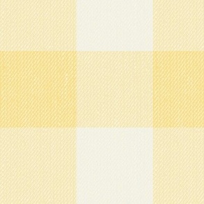 Twill Textured Gingham Check Plaid (3" squares) - Honeybee and Dove White  (TBS197)