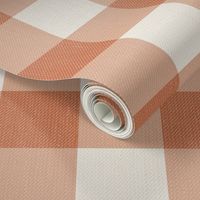 Gingham Check Plaid (3" squares) - Terra Cotta & Cream