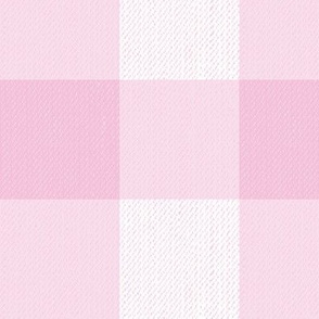 Twill Textured Gingham Check Plaid (3" squares) - Azalea Pink and White  (TBS197)