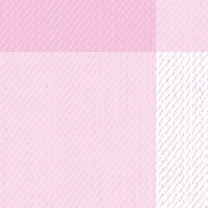 Twill Textured Gingham Check Plaid (6" squares) - Azalea Pink and White  (TBS197)