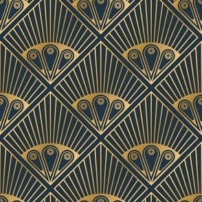 Gold Art Deco Peacock Tails