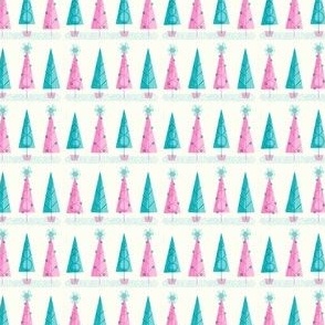 Christmas trees ~ Pink and blue (smallest scale)