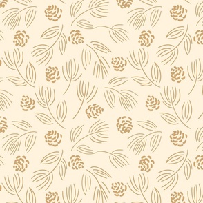 Pine cones and Dry flowers  – brown and cream  // Medium scale