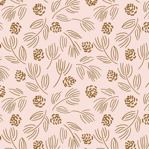 Pine cones and Dry flowers  – brown and cream  // Medium scale