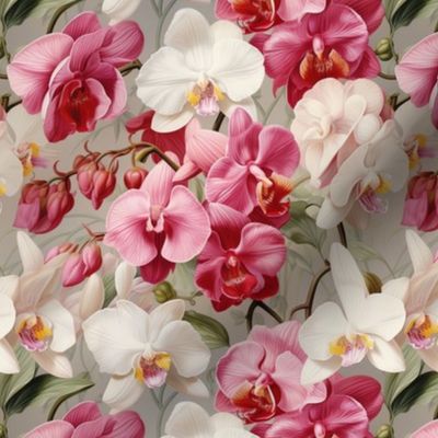 French Orchid Garden #3 in Candy Pink and Ivory