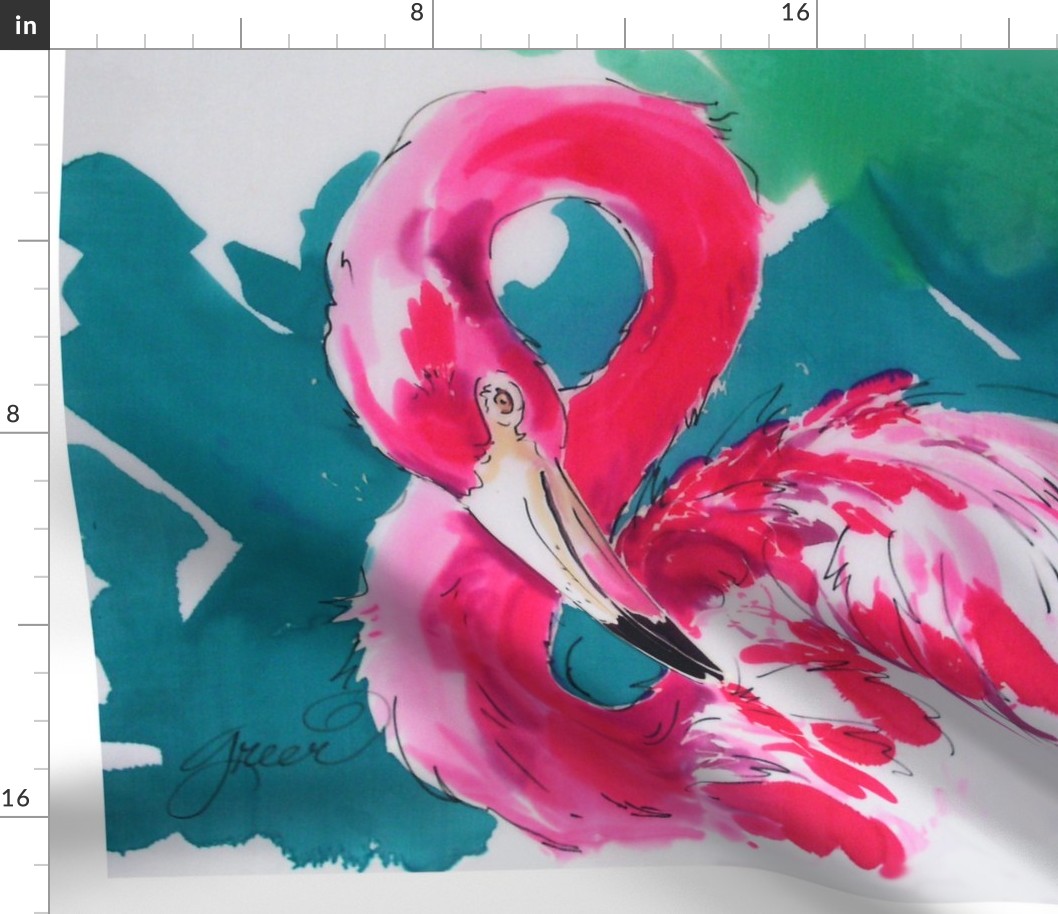 Flaming Flamingo Pillow Panel