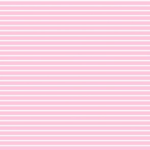 Pastel Pink Stripes (Horizontal) in Pastel Pink and White - Small - Light Pink Stripes, Candy Stripes, Pastel Easter Stripes