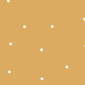 Scattered Polka Dots  - Mustard Yellow - Large Scale