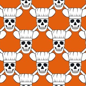 Chef Skull Design in Orange