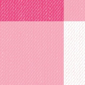 Twill Textured Gingham Check Plaid (6" squares) - Eucalyptus Flower Pink and White  (TBS197)