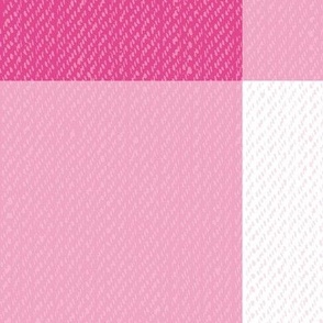 Twill Textured Gingham Check Plaid (6" squares) - Rose and White  (TBS197)