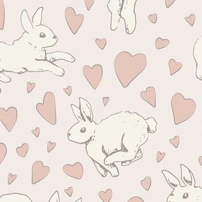 Love Bunnies - Light  Pink - Large Scale
