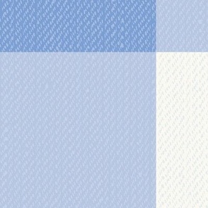 Twill Textured Gingham Check (6" squares) - Cornflower Blue and Simply White  (TBS197)