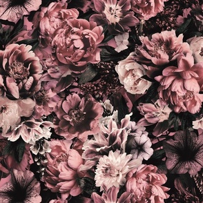 Floral Baroque Opulence Baroque Romantic Elegance Blush Pink Flowers Medium Scale
