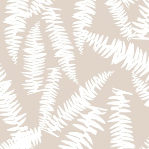 Ferns on beige background Large Scale