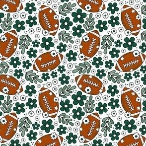 Small Scale Team Spirit Football Floral in New York Jets Gotham Green Black and White