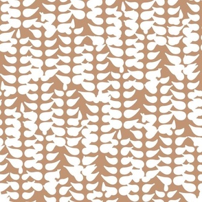 Modern fern in pale brown taupe and white. Large scale