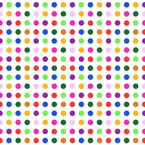 Bold Mini Polka Dots Pattern Modern Deep Flower Garden Colors Pink Green Purple Blue Scandi Geometric Circles Design