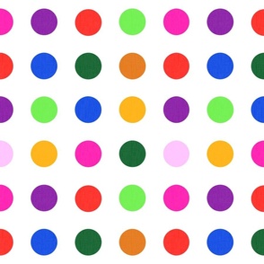 Bold Big Polka Dots Pattern Modern Deep Flower Garden Colors Pink Green Purple Blue Scandi Geometric Circles Design