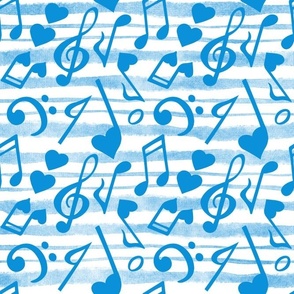 XL Scale Heart Music Love Notes in Blue