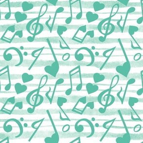 XL Scale Heart Music Love Notes in Mint