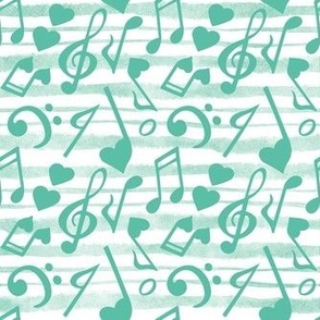 Large Scale Heart Music Love Notes in Mint