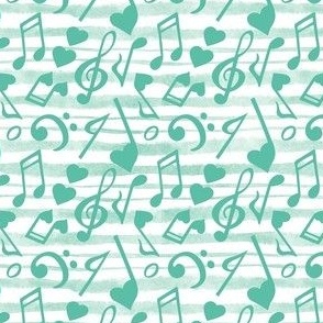 Medium Scale Heart Music Love Notes in Mint