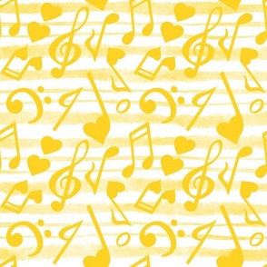 XL Scale Heart Music Love Notes in Yellow