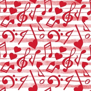 XL Scale Heart Music Love Notes in Red