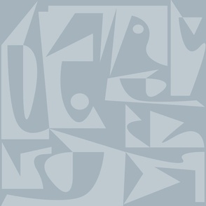 blue gray shapes abstract modern art geometric bauhaus jumbo scale