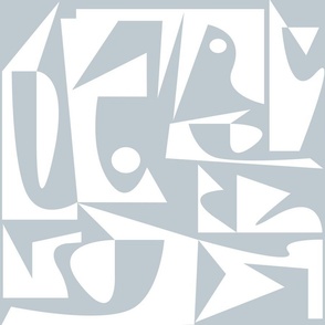 blue white shapes abstract modern art geometric bauhaus jumbo scale