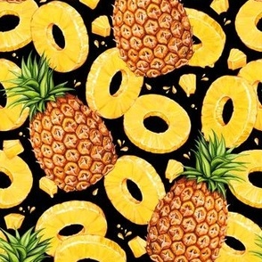 Juicy Pineapple Pattern - Black