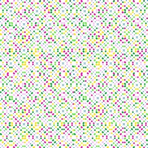 Dotty Diamonds Spring Colors Abstract Geometric Flowers Quilt Mini Polka Dot Circles Retro Modern Scandi Style Pattern
