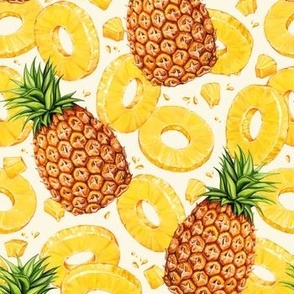 Juicy Pineapple Pattern - Cream
