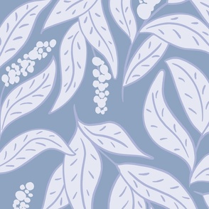 Pantone Intangible, light blue lilac foliage silhouette, JUMBO, leaves are approx 6-8 inches long
