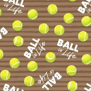 Ball is Life - Fur Buddy - Dog Bandana Fabric - Tennis Ball Life - Light Brown